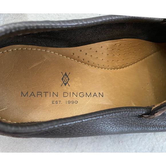Martin Dingman Mens Dark Brown Pebbled Leather Penny Loafers 520156 Brazil 9.5 M main image 6